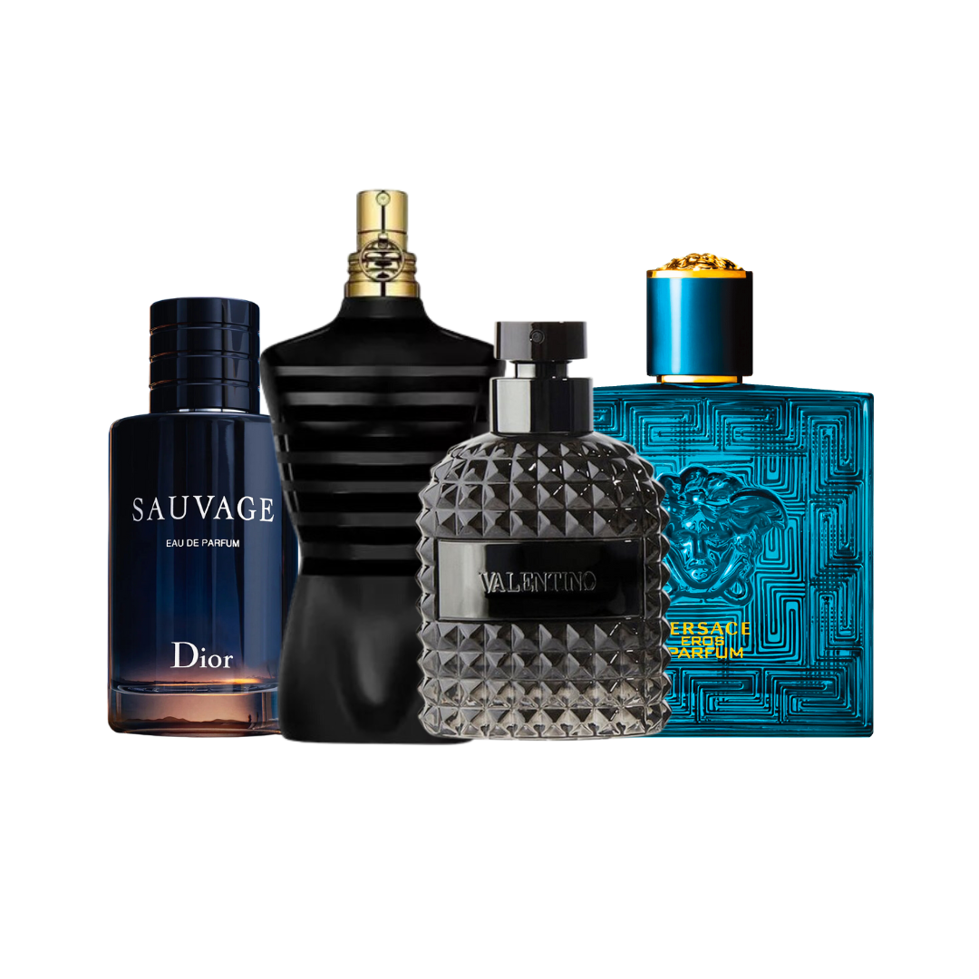 4 Parfums - Sauvage Dior, Versace Eros, JPG Le Male, Valentino Uomo (ACHETEZ 1, RECEVEZ 4)