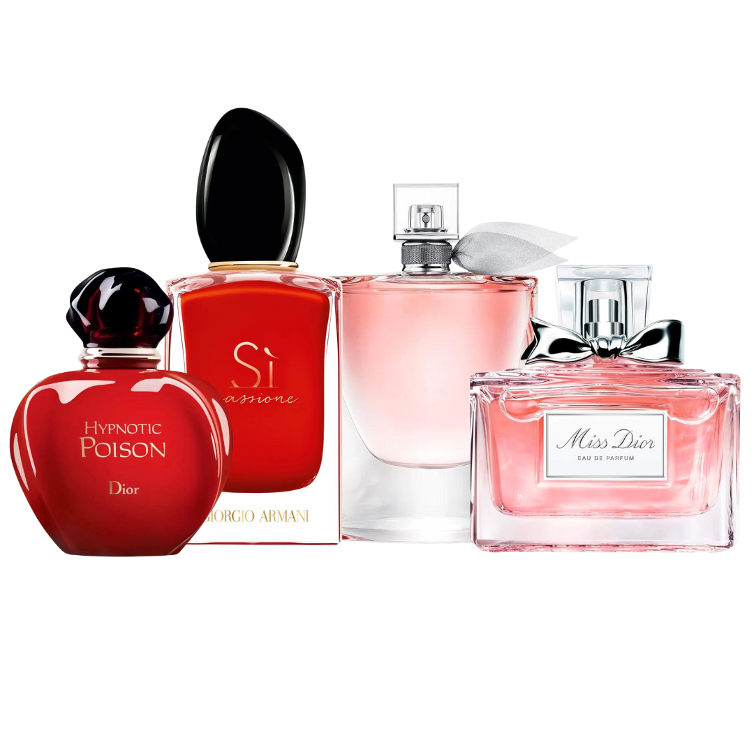 4 Parfums - Miss Dior, HYPNOTIC POISON, SÌ Passione, La Vie Est Belle (ACHETEZ 1, RECEVEZ 4)